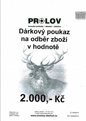 Dárkový poukaz v hodnotě 2000,-