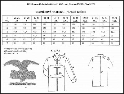 Košile LUKO 024163 bílá, krátký rukáv vel. 37