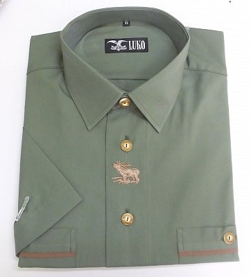 Košile LUKO 094124 zelená s krátkým rukávem vel. 40
