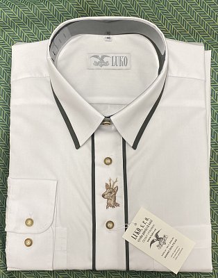 Košile LUKO 202111 bílá s výšivkou a lemováním DR vel. 40