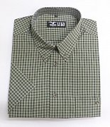 Košile LUKO krátký rukáv 194121 zelená kostka vel. 40